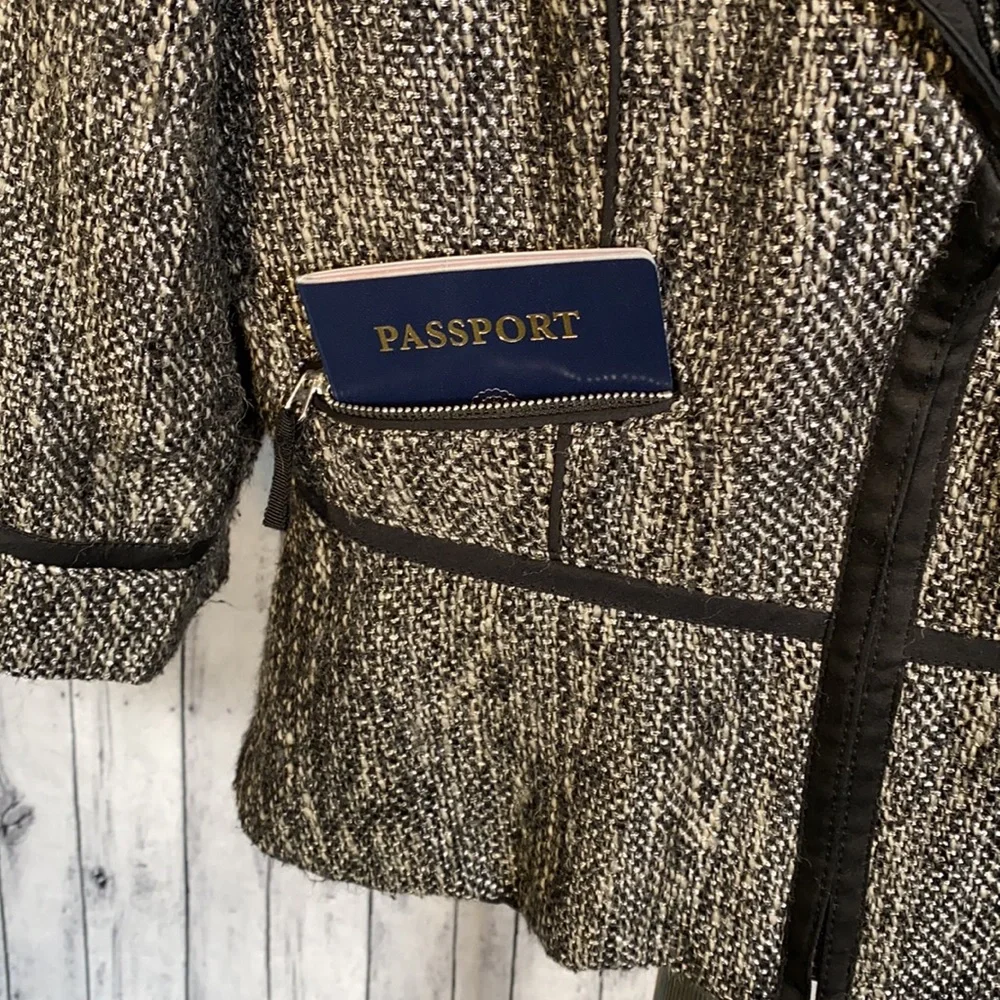 White House Black Market Tweed Peplum ZipUp Blazer - Picture 3 of 8